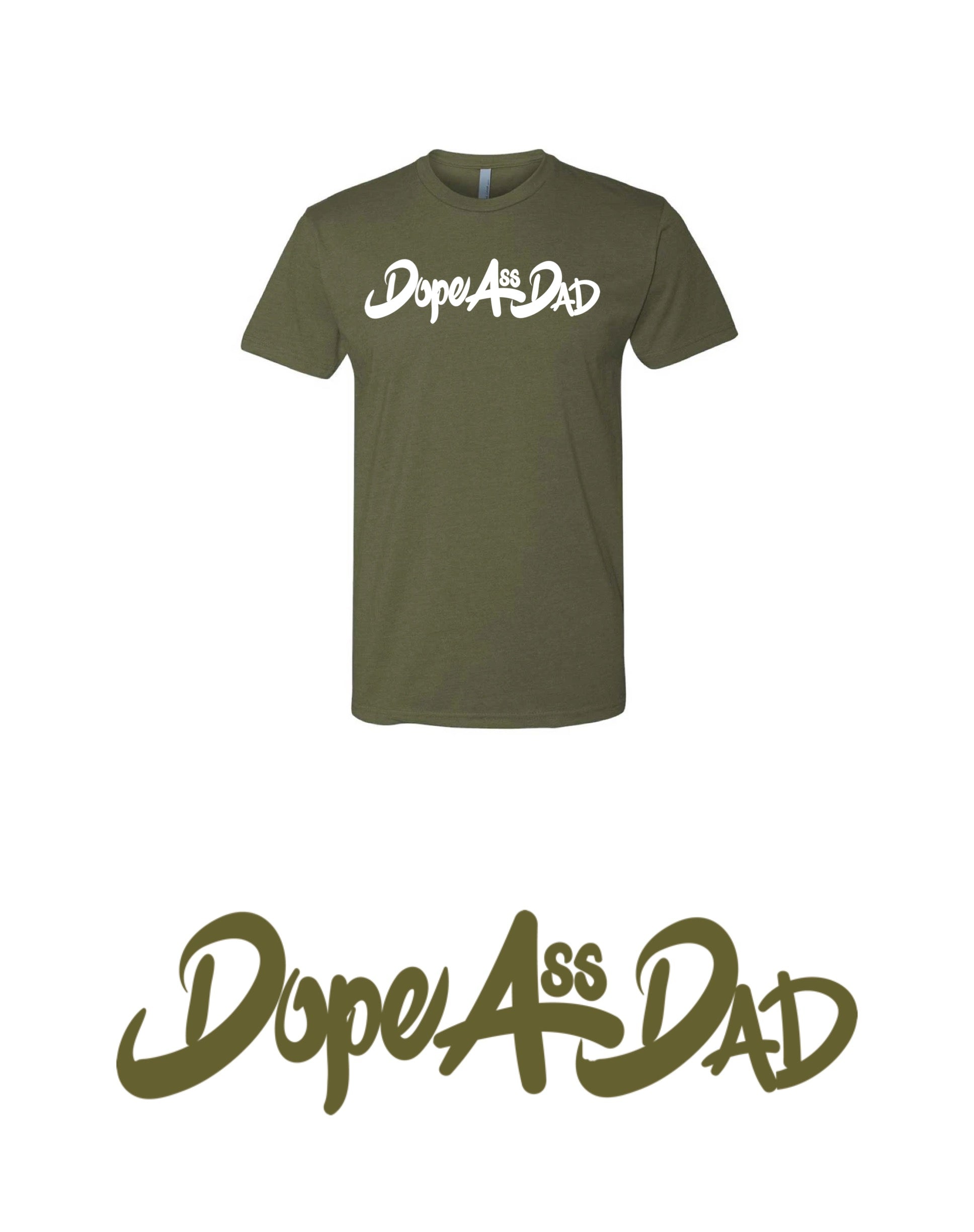The Basic Dad Shirt (Military Green/White) – Dope Ass Dad