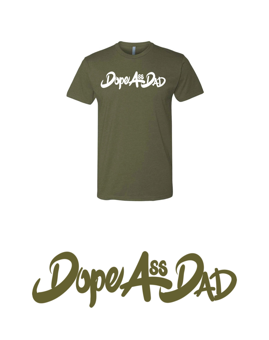 The Basic Dad Shirt (Military Green/White)